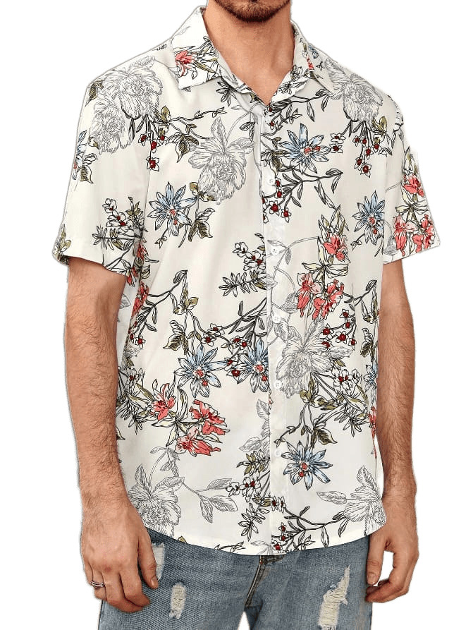 Camisa Manga Corta Estampada SHEIN
