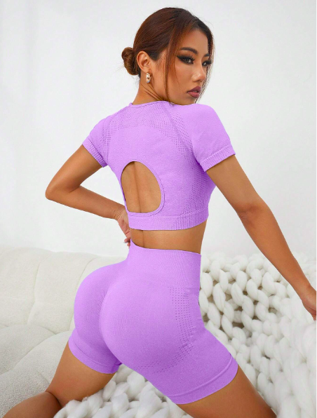 Conjunto Deportivo Corto Unicolor SHEIN