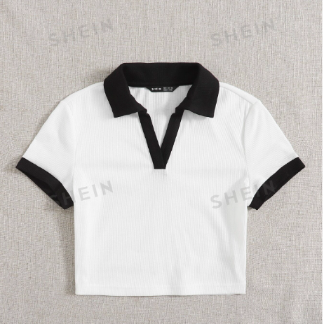 Top tipo Chemise con cuello SHEIN