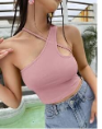Top corto con tira cruzada unicolor SHEIN