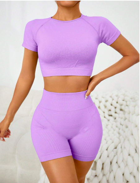 Conjunto Deportivo Corto Unicolor SHEIN