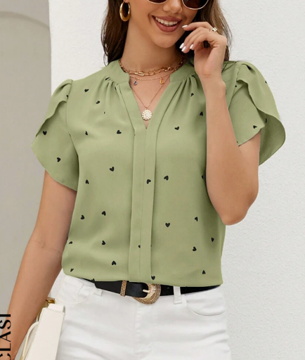 Blusa Estampado Corazon Cuello muesca SHEIN