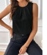 [sz2303255789486016] Blusa sin manga unicolor