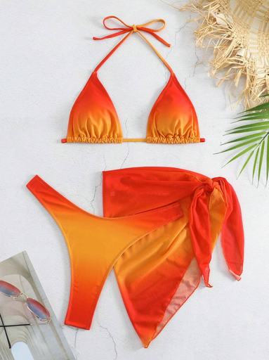Traje de Baño Bikini con Falda de Playa SHEIN