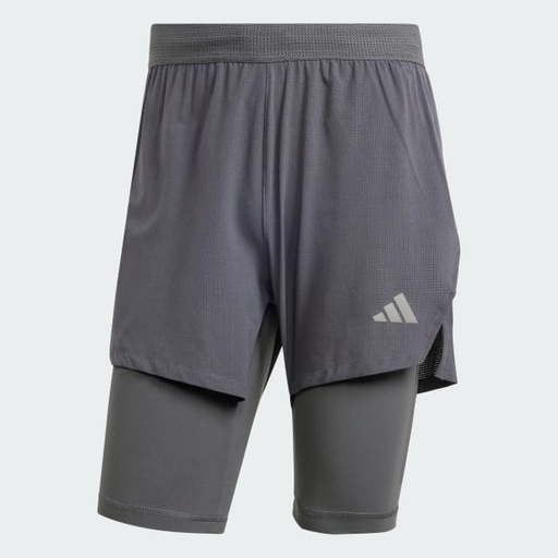 [SHO-2E1-HEA-ADI-GRI-S] Shorts HEAT.RDY HIIT Elevated Training 2-in-1 - Adidas