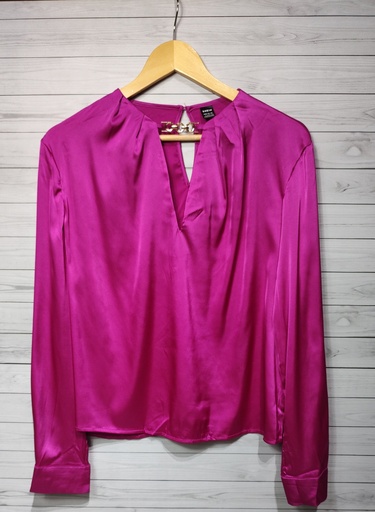 [sw2209247668477919] Blusa Satén manga larga SHEIN