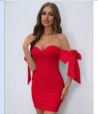 [sw2212282233400126] Vestido Ajustado Hombros Descubiertos SHEIN