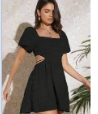 [sw2302239686132427] Vestido cuello cuadrado manga farol